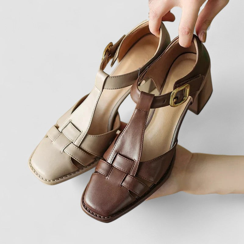 Marguerite™ | Orthopedic T-Strap Block Heels