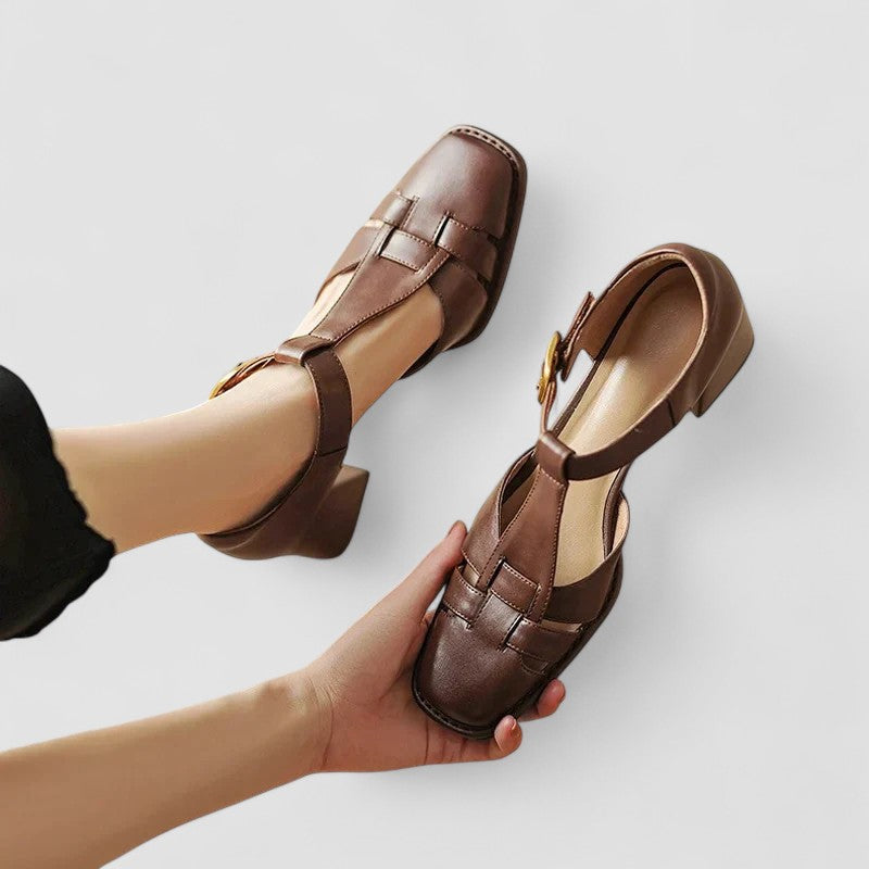 Marguerite™ | Orthopedic T-Strap Block Heels