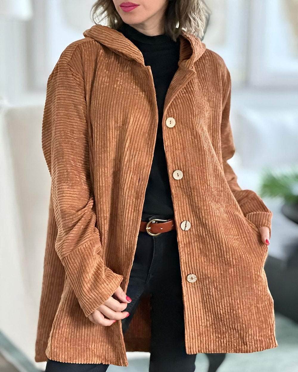 Michelle™ | Cozy Corduroy Hooded Jacket