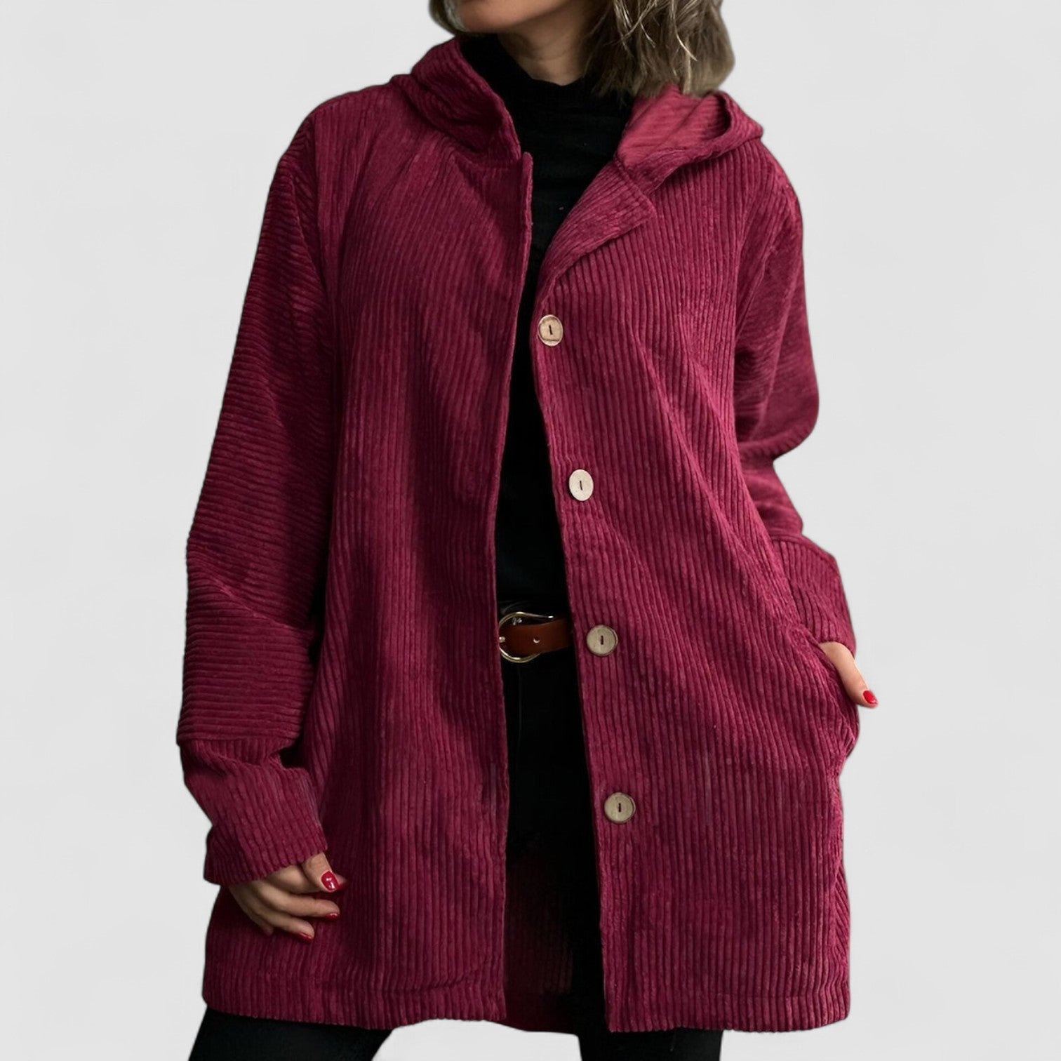 Michelle™ | Cozy Corduroy Hooded Jacket